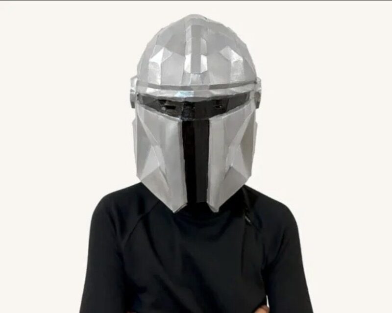 3D Papercraft Mandalorian Helmet – DIY PDF Template