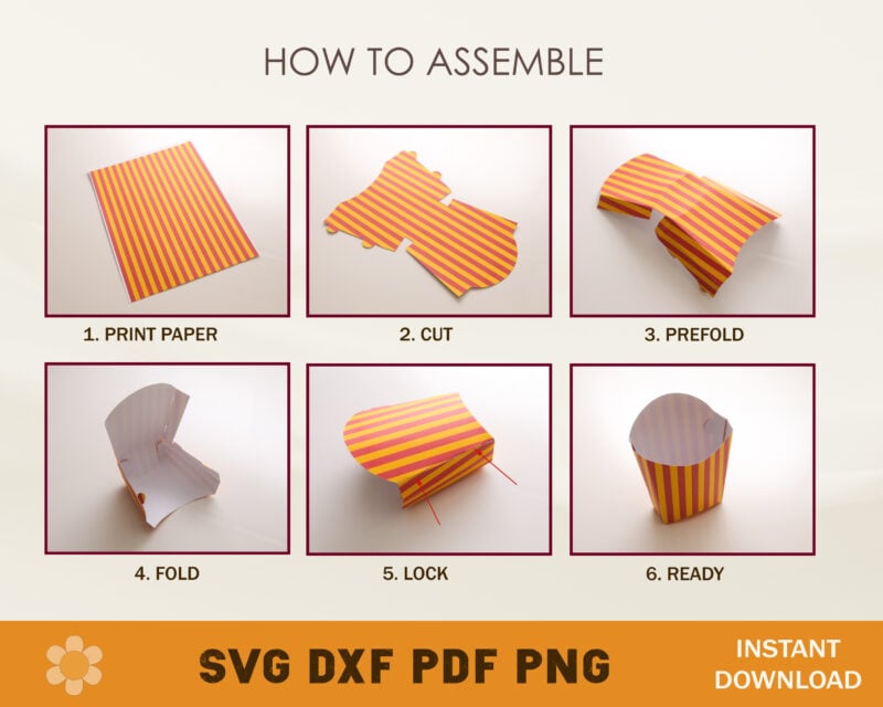 French Fry Box Template