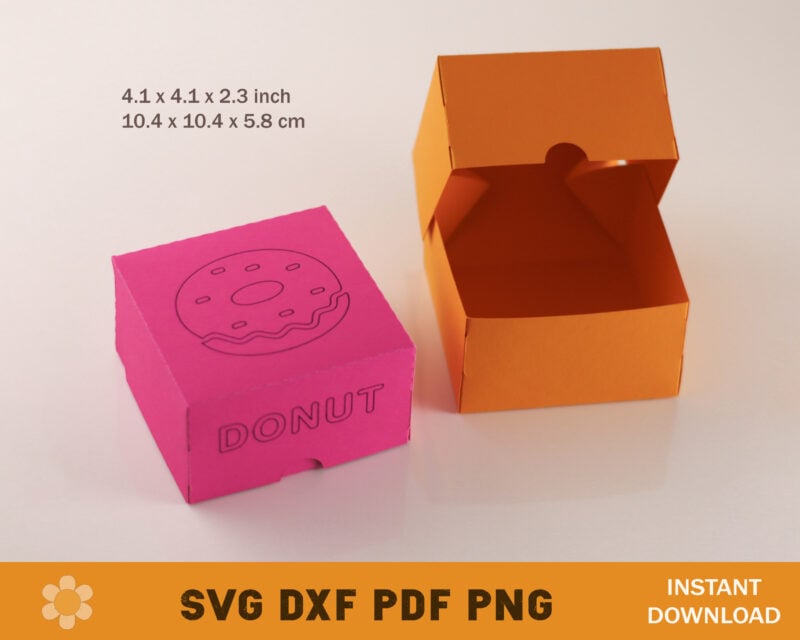 Donut Box No Glue Template