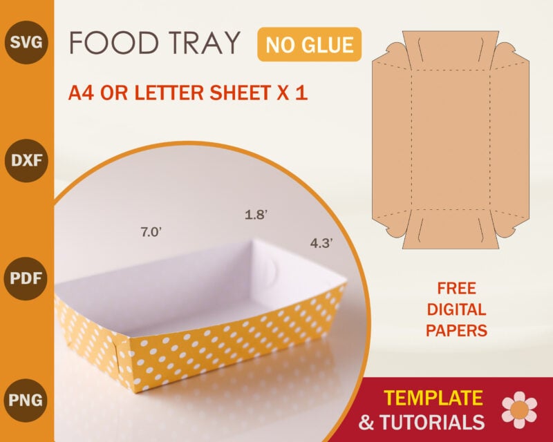 Food Tray No Glue Template
