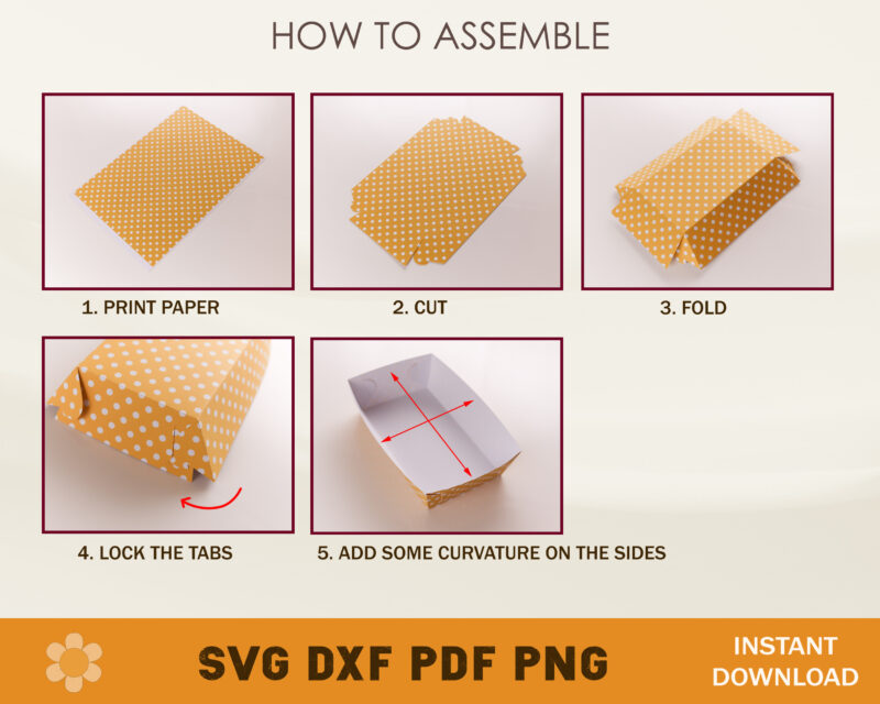 Food Tray No Glue Template