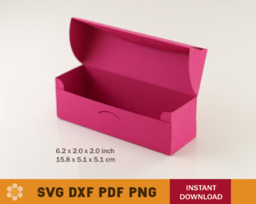 Macaron Box No Glue Template – SVG, DXF, PDF, PNG – Artcrafter.net