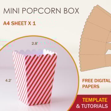 Mini Pop Corn Box Template