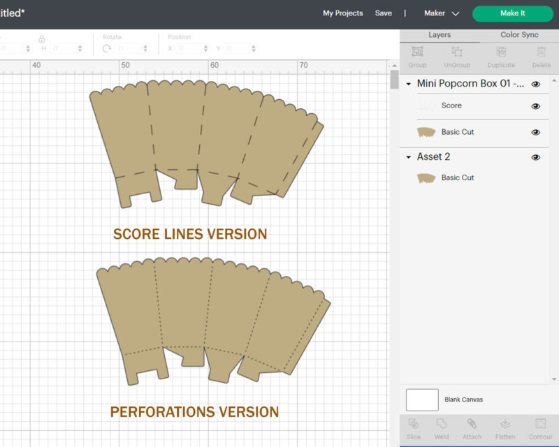 Mini Pop Corn Box Template