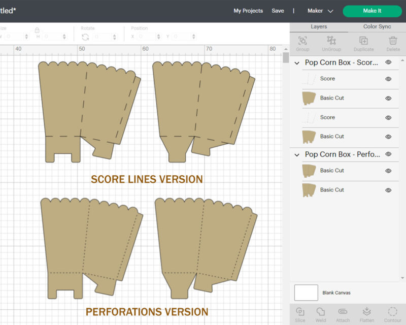 Pop Corn Box Template