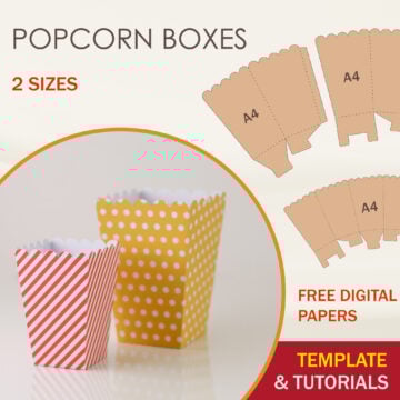 Pop Corn Box Template Bundle