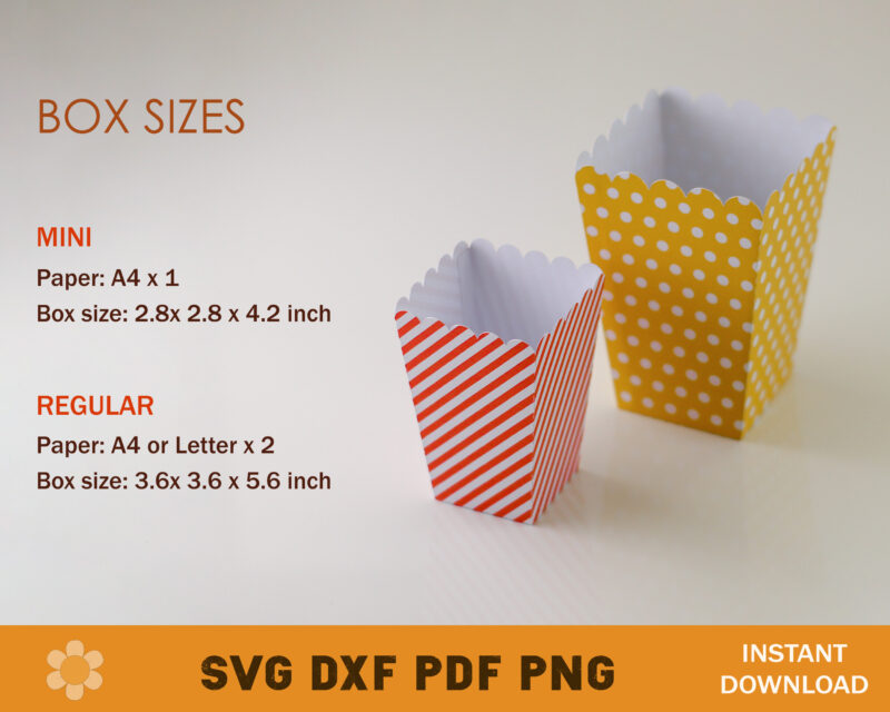 Pop Corn Box Template Bundle