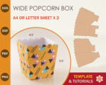 Wide Pop-Corn Box Template