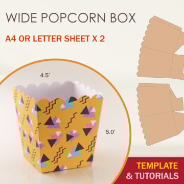 Wide Pop-Corn Box Template