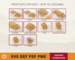 Wide Pop-Corn Box Template