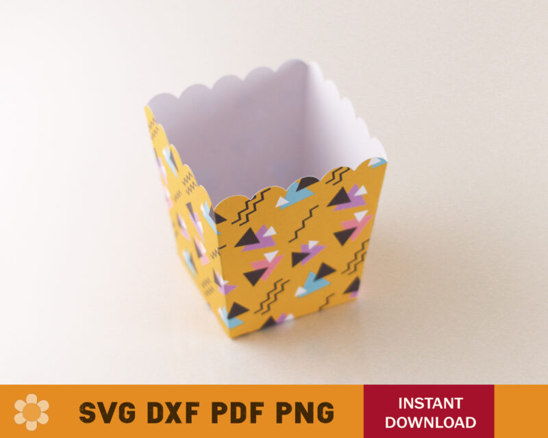 Wide Pop-Corn Box Template