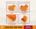 Nuggets Box No Glue Template
