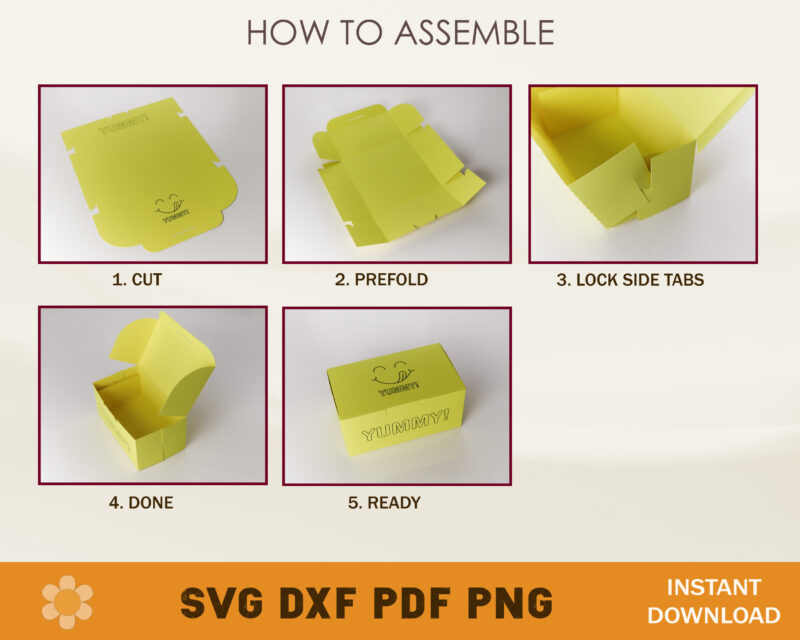Treat Box No Glue Template