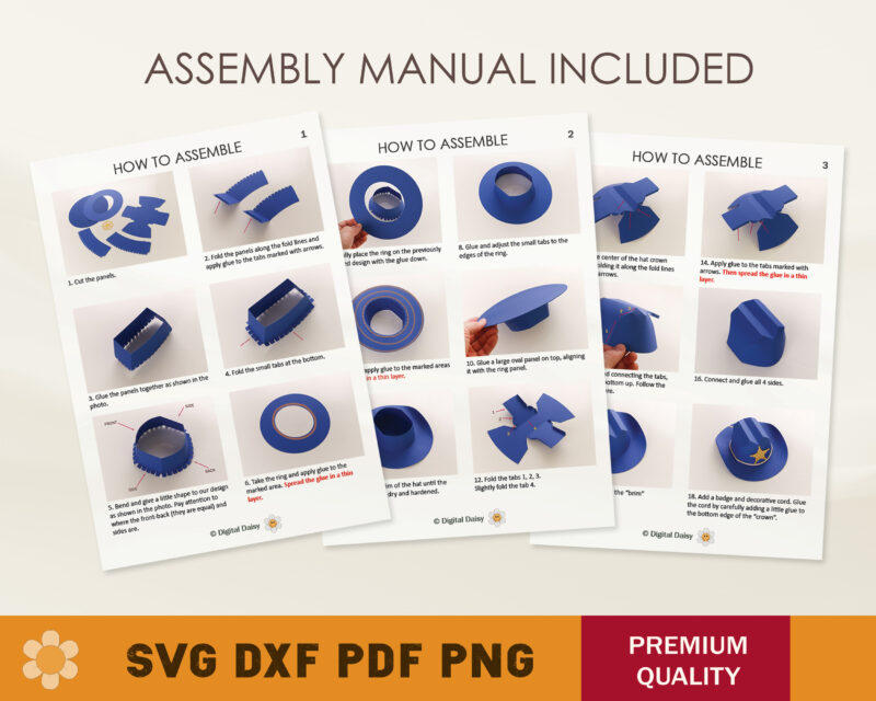 Cowboy Hat Box Template