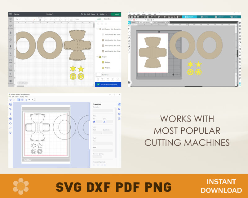 Mini Cowboy Hat Template