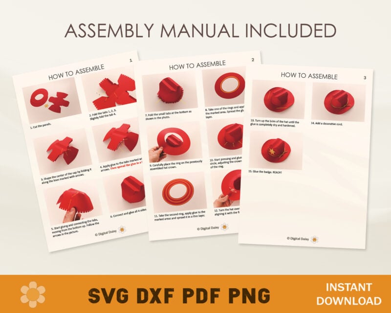 Mini Cowboy Hat Template