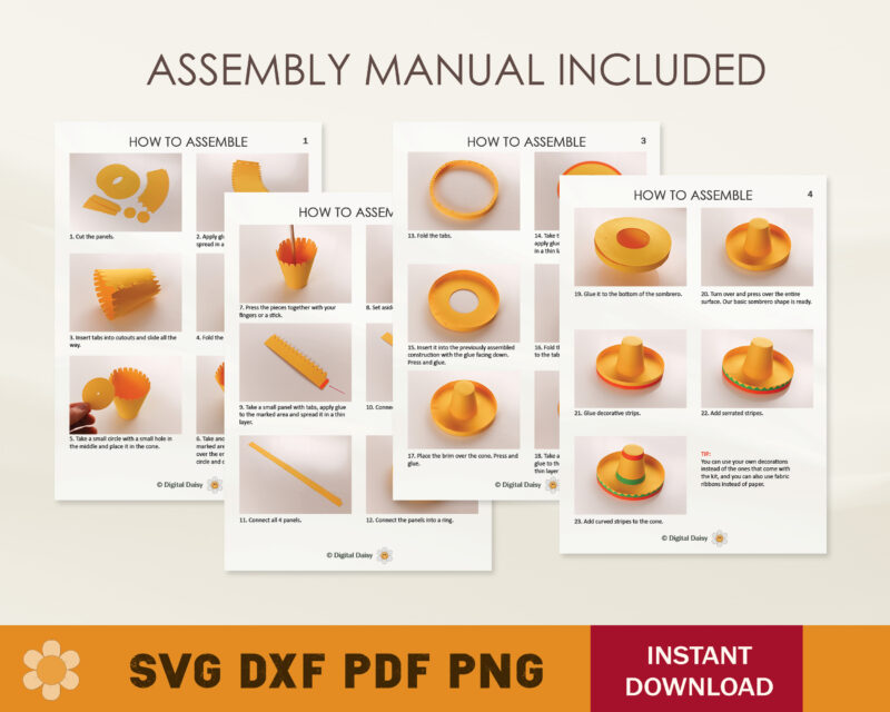 Mini Sombrero Hat Template