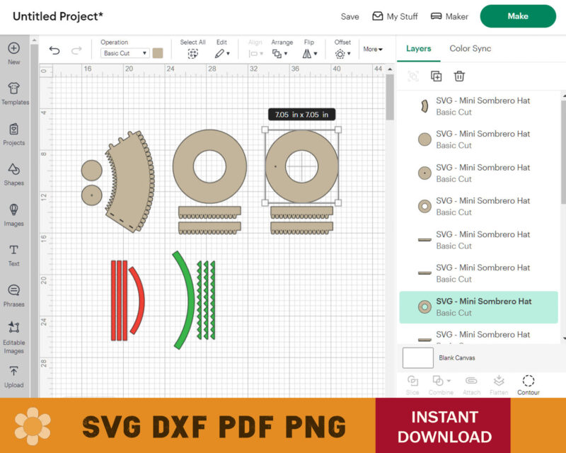 Mini Sombrero Hat Template