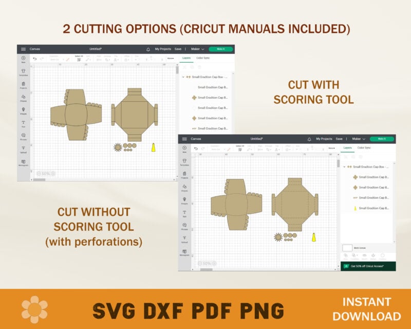 Small Graduation Cap Box Template