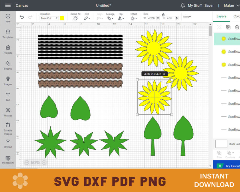 Paper Sunflower Template