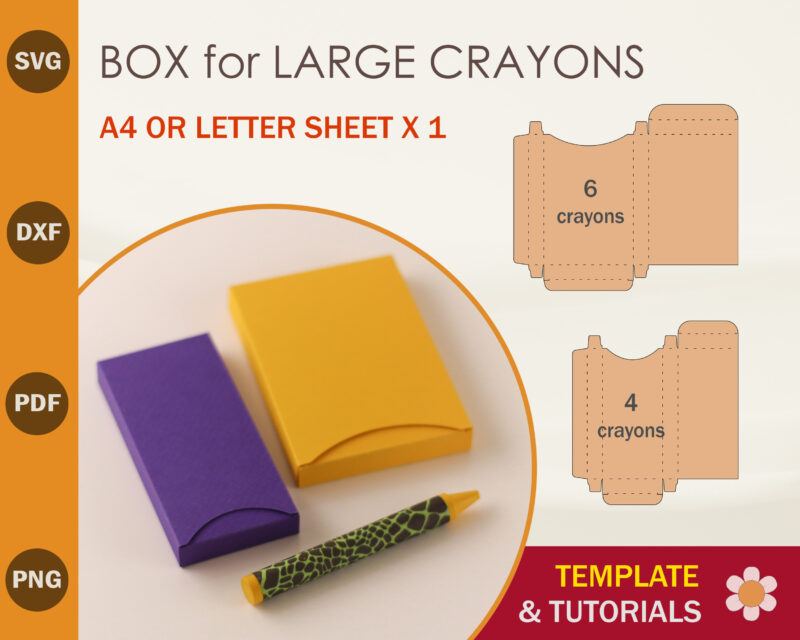 Large Wax Crayon Box Template