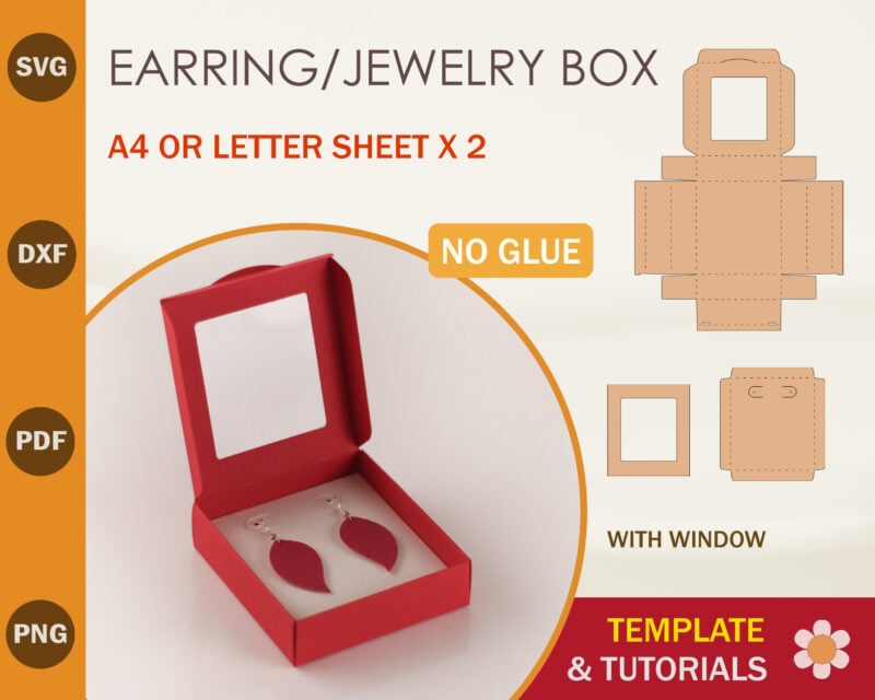 Earring/Jewelry Box with Window Template